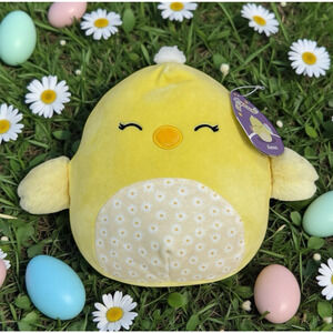 NWT Squishmallow 9" Aimee the Chick Plush Yellow with Floral Belly Easter Farm
